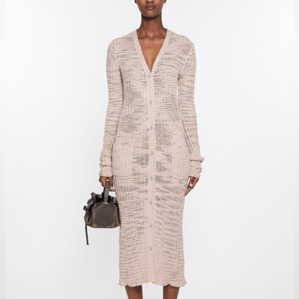 Acne studio Wide rib cardigan - Dusty pink